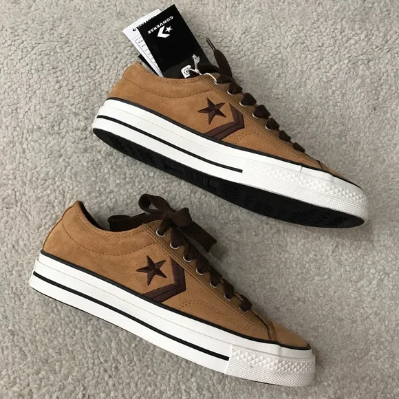 Converse Mens Brown Suede Sneakers Star Player 76 Ox Size 8 - Picture 11 of 12